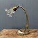 French art nouveau table lamp with transparent glass shade