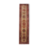 Tapis de laine beige rouge traditionnel de coureur persan tissé à la main 94x445cm