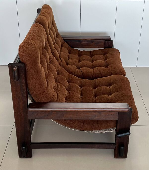 Canapé scandinave deux places en chêne, années 60