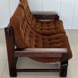 Scandinavian two-seater oak sofa, 1960s