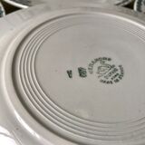 Set of 5 flat plates Terre de Fer Saint-Amand late nineteenth