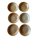 6 CNP Village stoneware skullcap plates