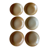 6 CNP Village stoneware skullcap plates