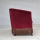 1960s, Danish 2-seater sofa, red furniture velour, ash wood legs.