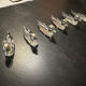 6 knife holders in crystal and silver metal