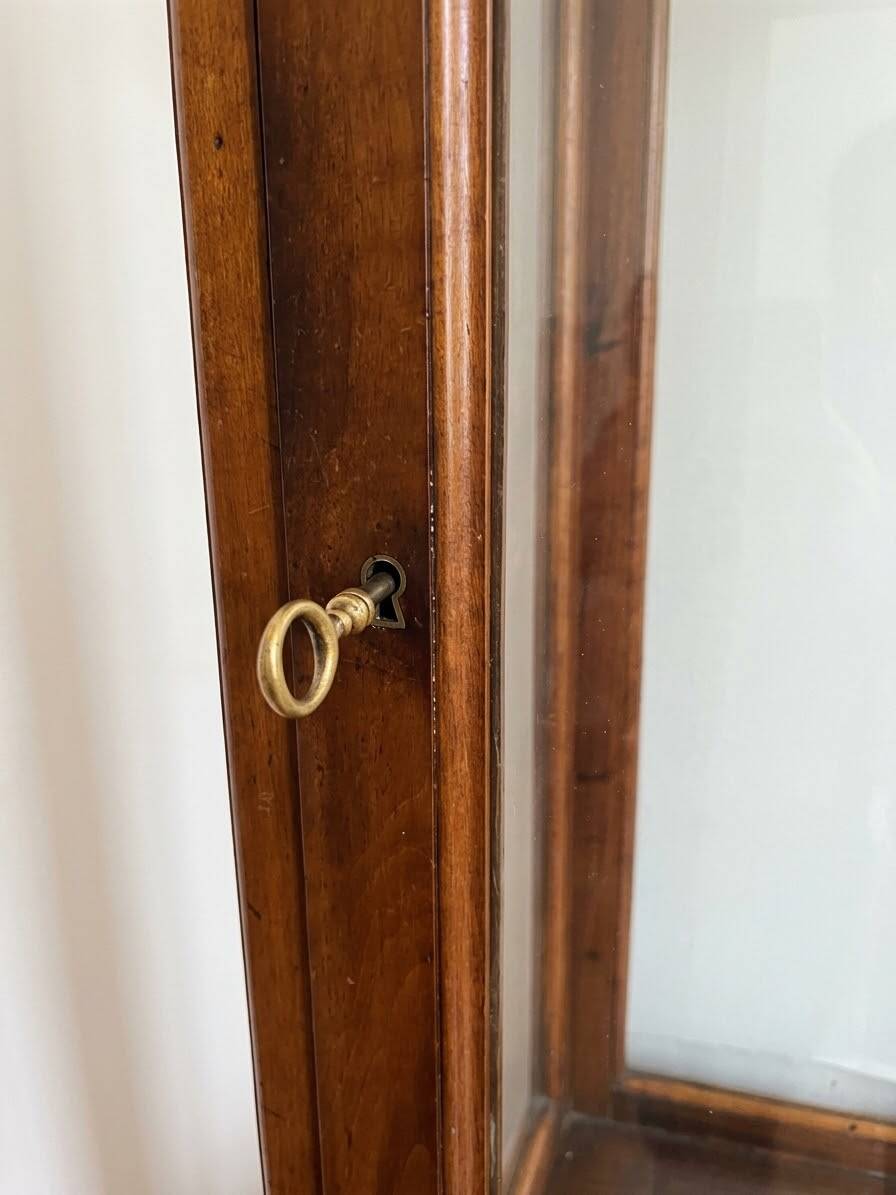 Étagère vitrine ancienne en bois et verre