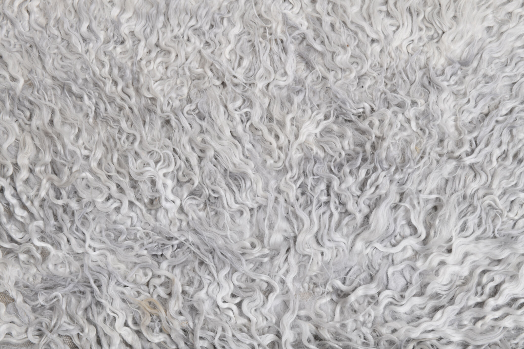 Wool gray turkish runner rug 262x96cm