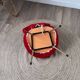Chaise fourrure rouge vintage