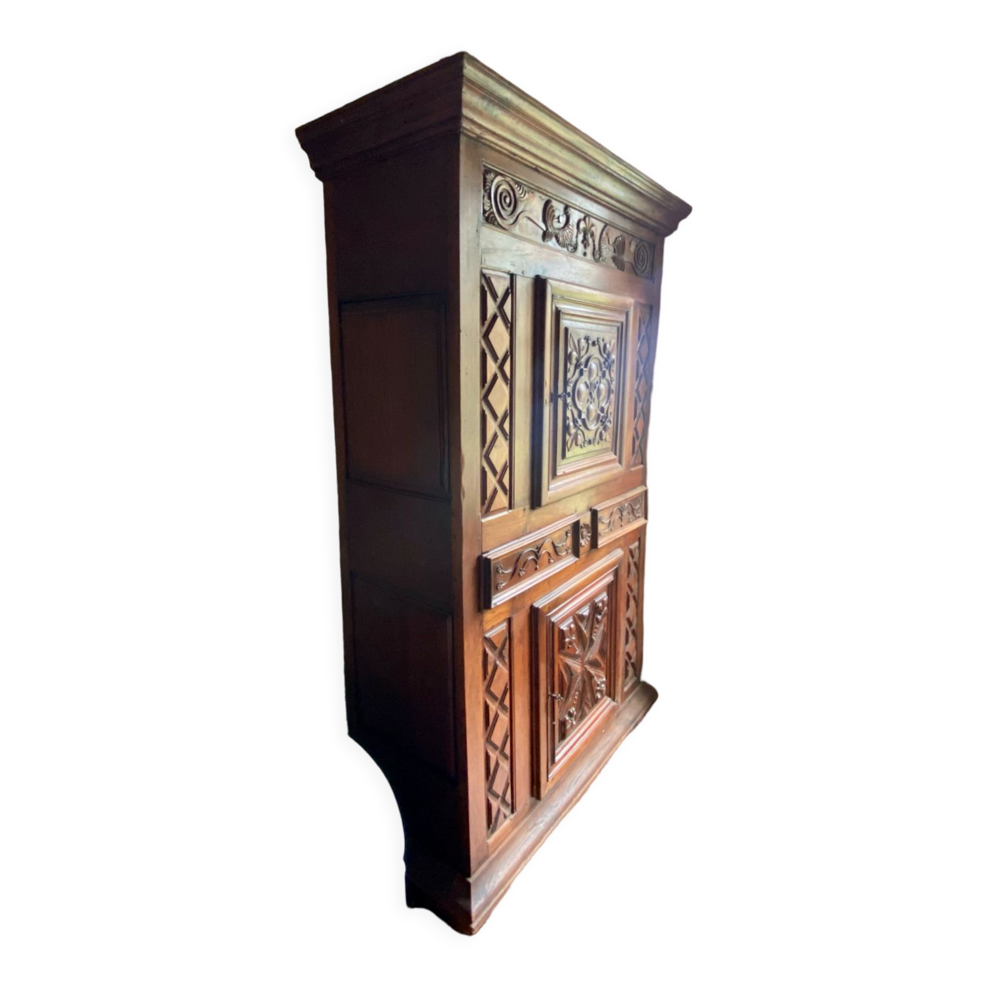 Buffet man standing china cabinet