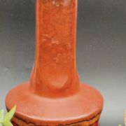 Red Italian ceramic vase by Meloni S. Marino