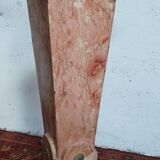 Colonne haute en marbre rose et bronze style Louis XVI