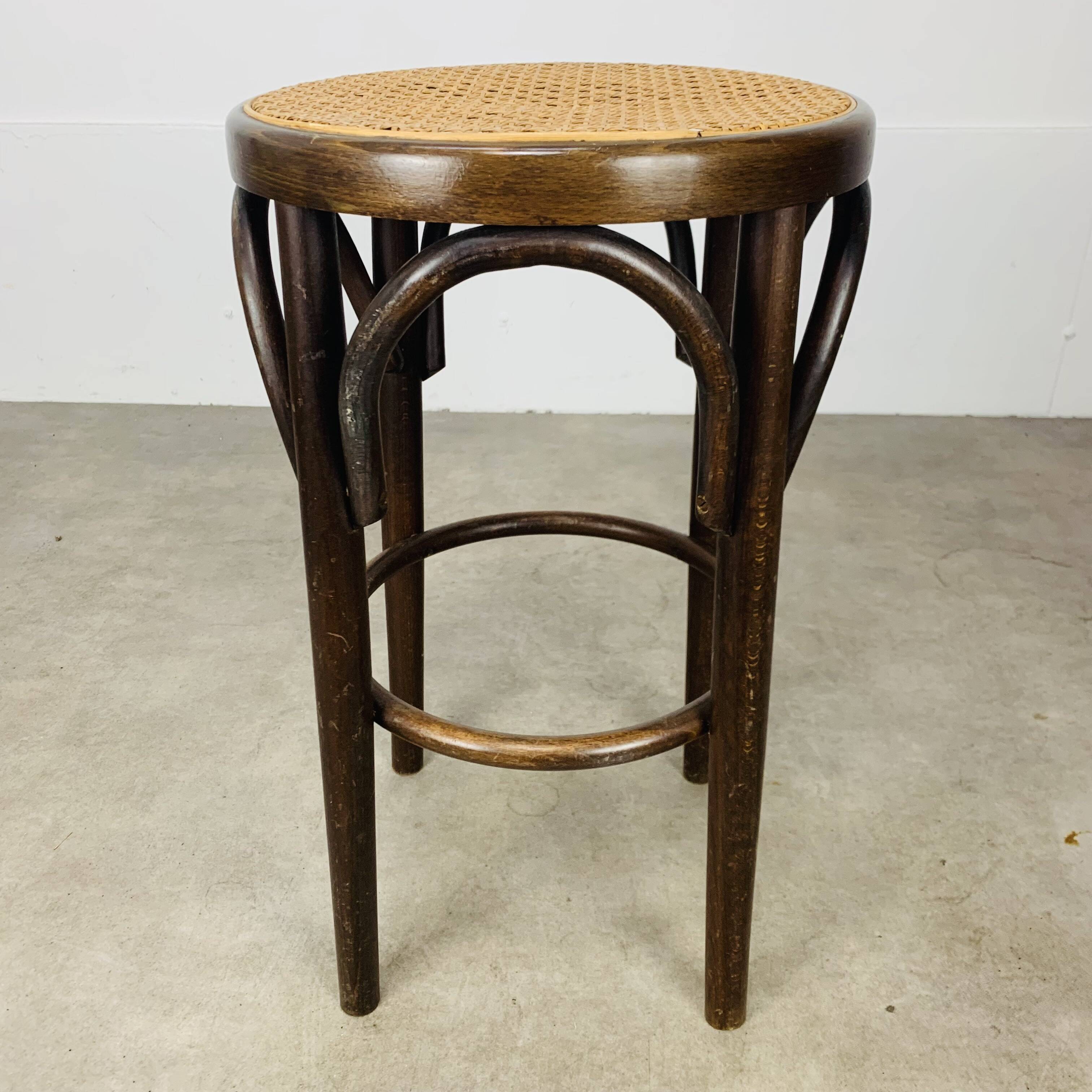 Cane and bentwood bistro stool