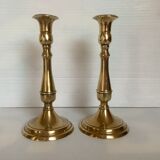 Pair of brass candle holders