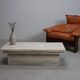 Table basse vintage en travertin, années 1970