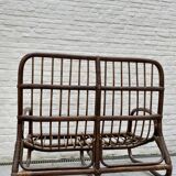Two-seater rattan bench