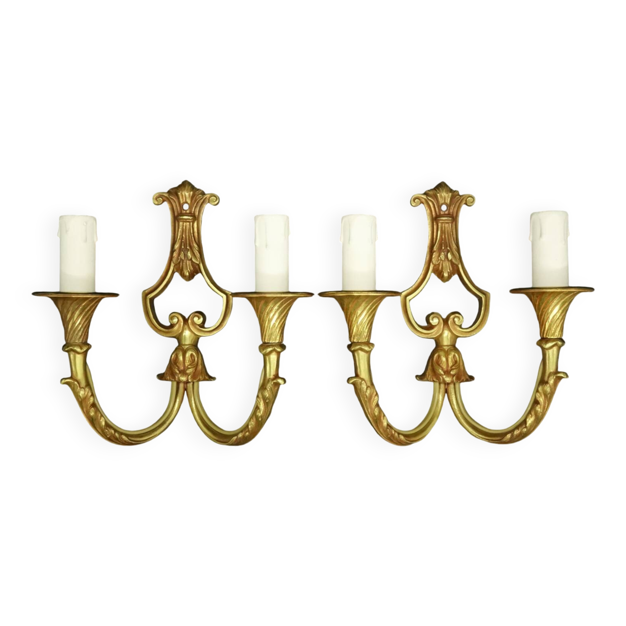 Pair of Louis XV style cage wall lights - bronze from EPI Paris