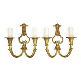 Pair of Louis XV style cage wall lights - bronze from EPI Paris