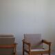 Modern Danish, Pair of Lounge Armchairs in Oak and Linen, Henning Kjærnulf, 1960s