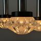 Suspended cascade lamp with 3 glass crystal and metal shades, 1960s, Germany