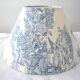 Abat-jour toile jouy bleu