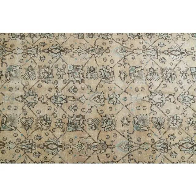1970s Vintage Persian Handmade Wool Cotton Brown Area Rug 291x370