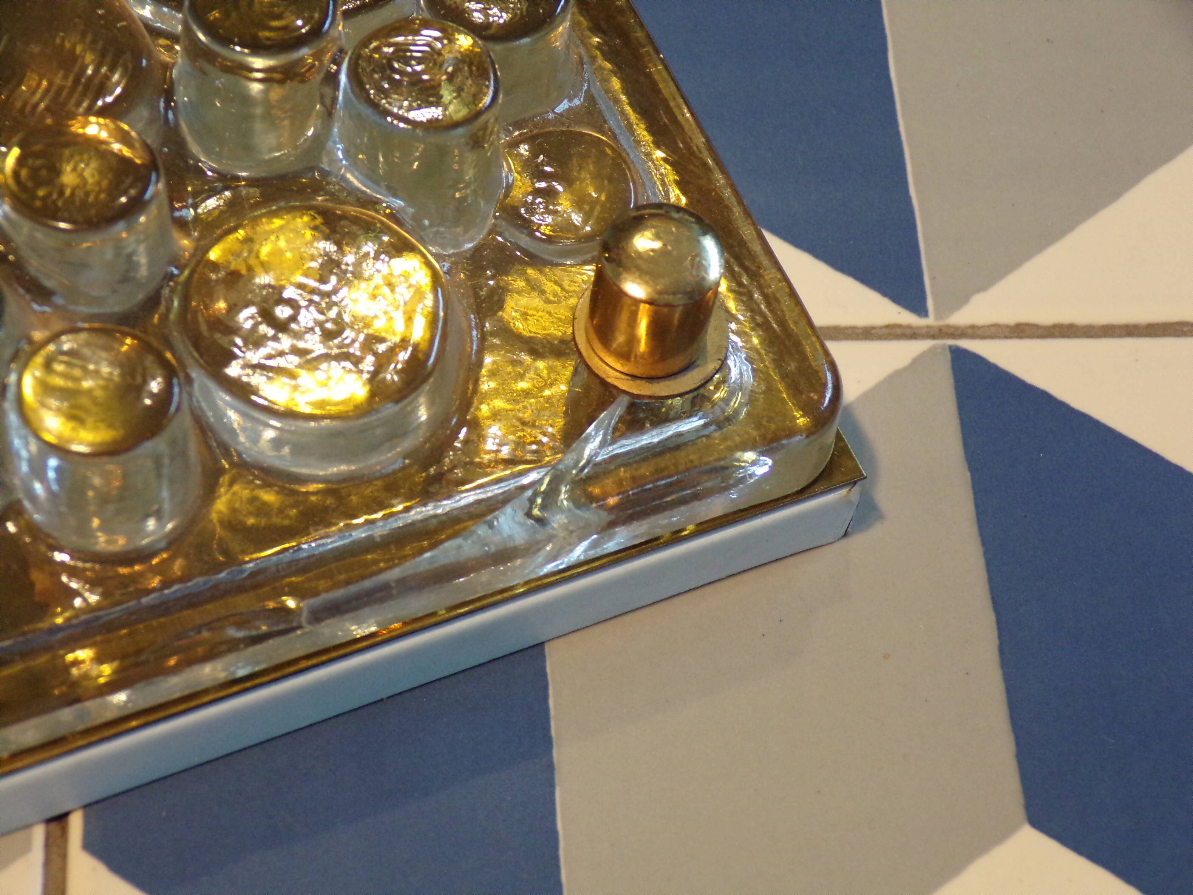 1970 glass wall light by Heinz Neuhaus