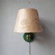 Metal wall lamp with fabric lampshade 1980