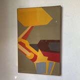 Abstract backhoe canvas