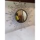 Sun mirror iron beveled mirror and diamond cabochons