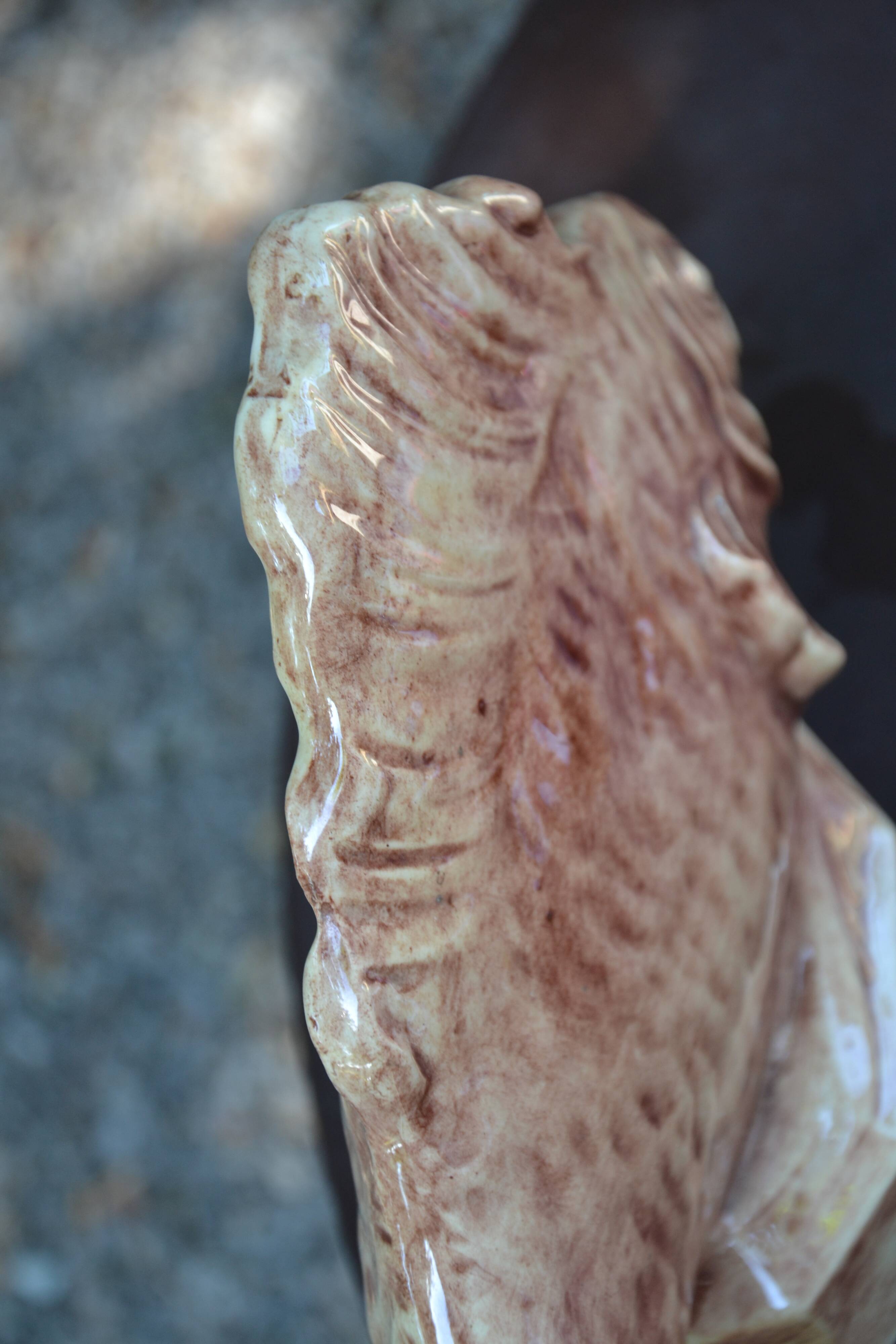 Ceramic fish statuette signed