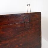 Ancient Japanese chest made of wood and iron.