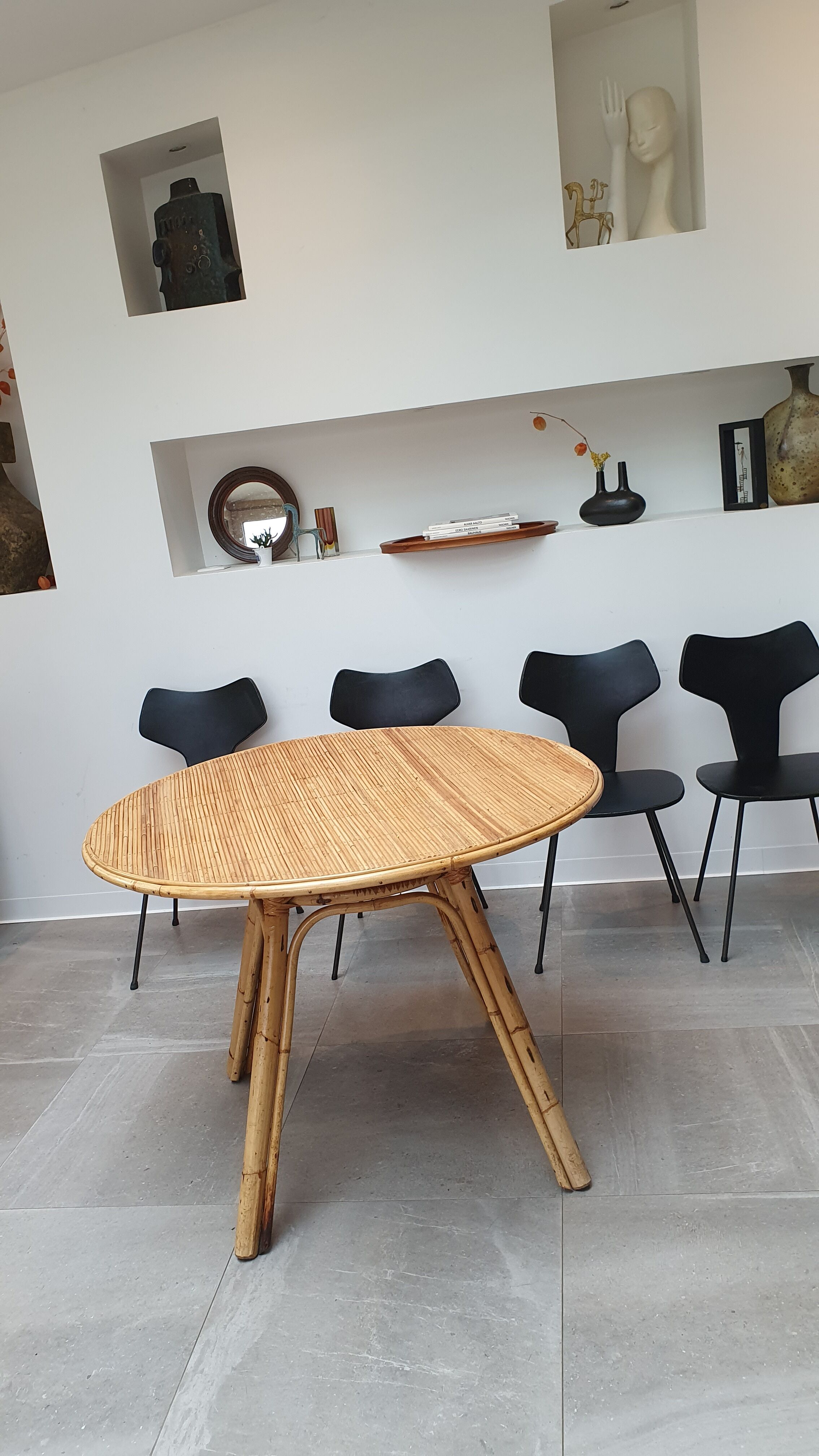 Rattan dining table from the 60s