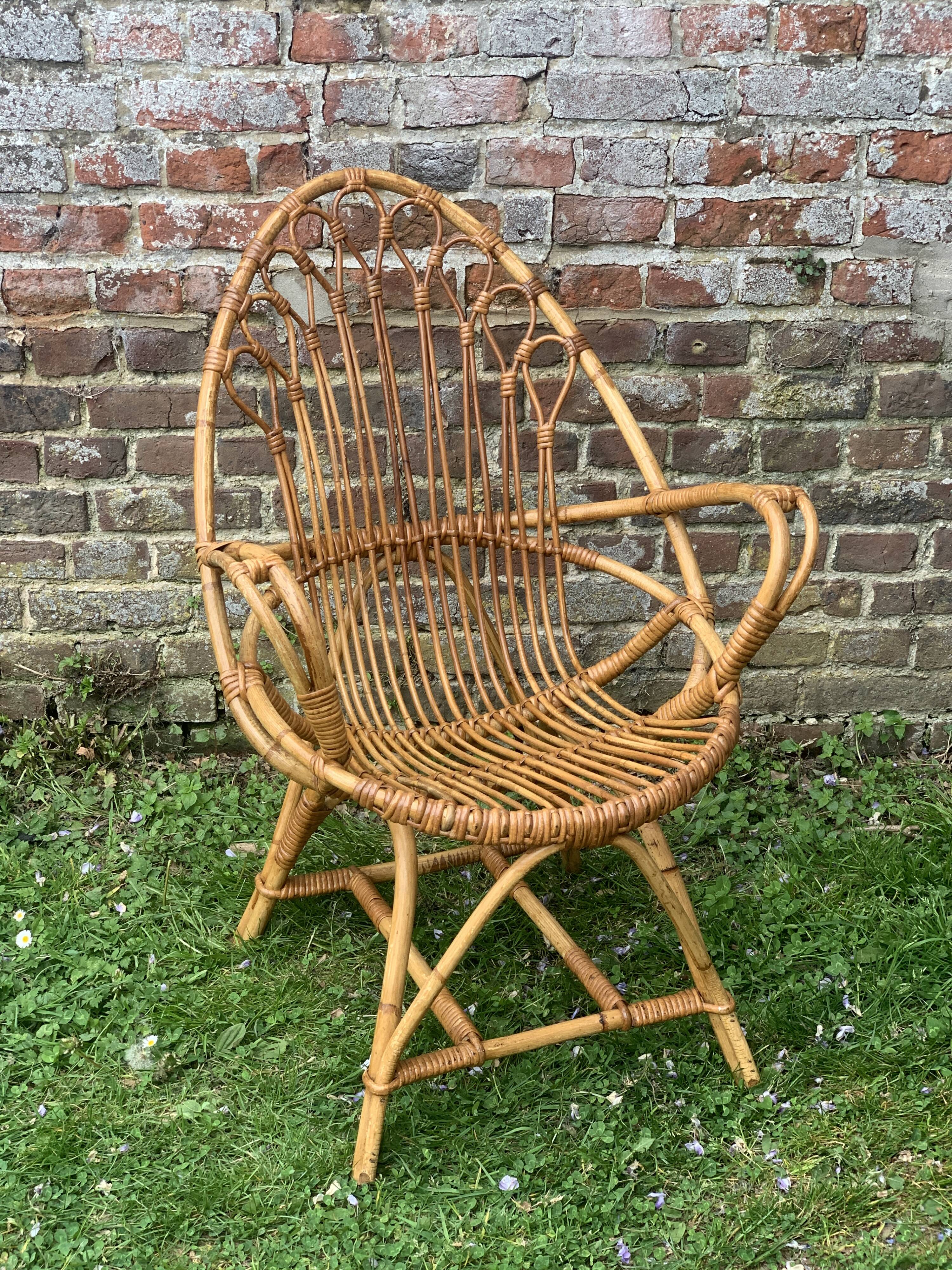 Rattan armchair