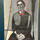 Large Original Swedish Oil on Canvas – "Portrait of Mme S" by Axel Ekelund – Signed – Vintage and Framed – 89 × 67 cm (35" × 26.4")
