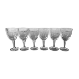 Lot de 6 verres cristal gravés