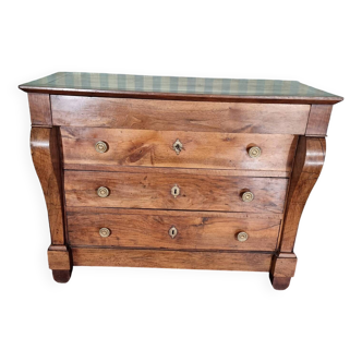 Commode En Noyer Restauration, d'époque 19ème - Style Louis