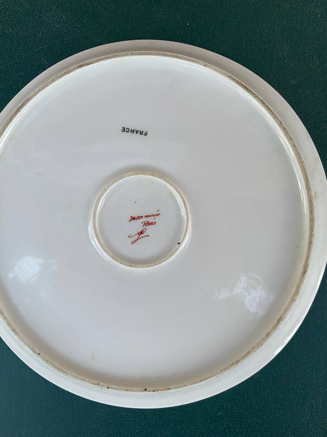 Plat à tarte porcelaine dorée