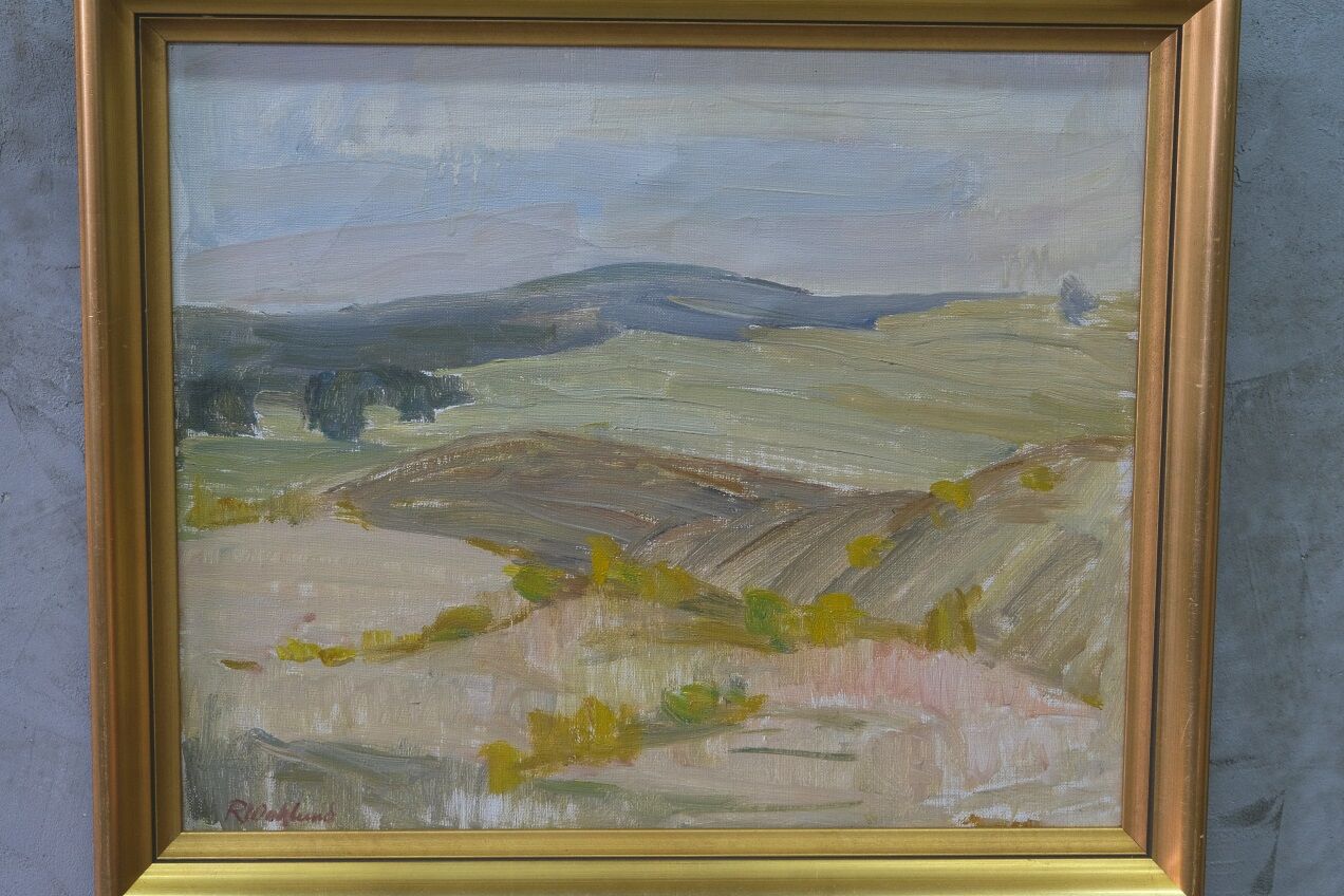 Ruth Wahlund (1906-1994 ), Swedish Landscape, 1960, Oil on Canvas, Framed