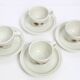 Set of 4 cups and saucers, Sarreguemines, Chardon model, vintage French