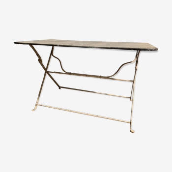 Folding iron table