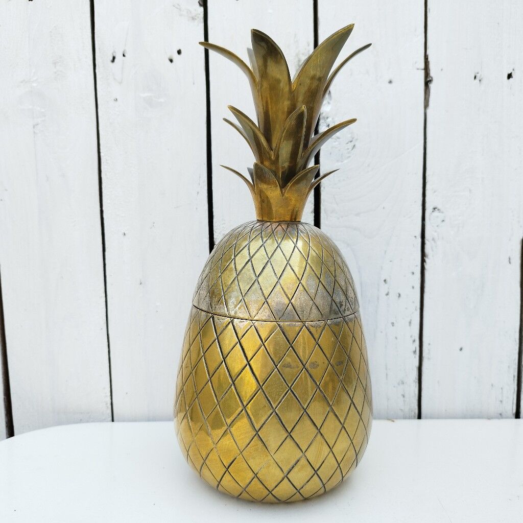 Vintage silver brass pineapple ice bucket