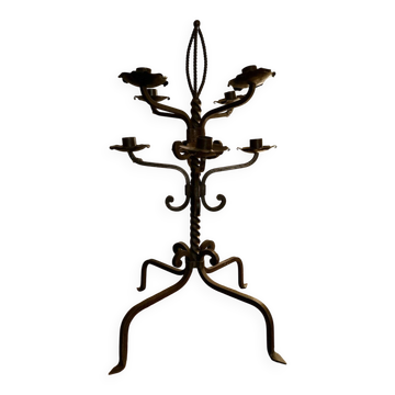 Antique wrought iron candlestick