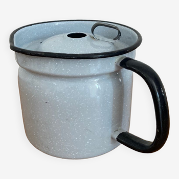 Gray enamelled pitcher