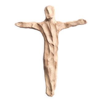 Wall ceramic evoking Christ, 70s