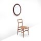 Curved plywood round mirror, 1960s
