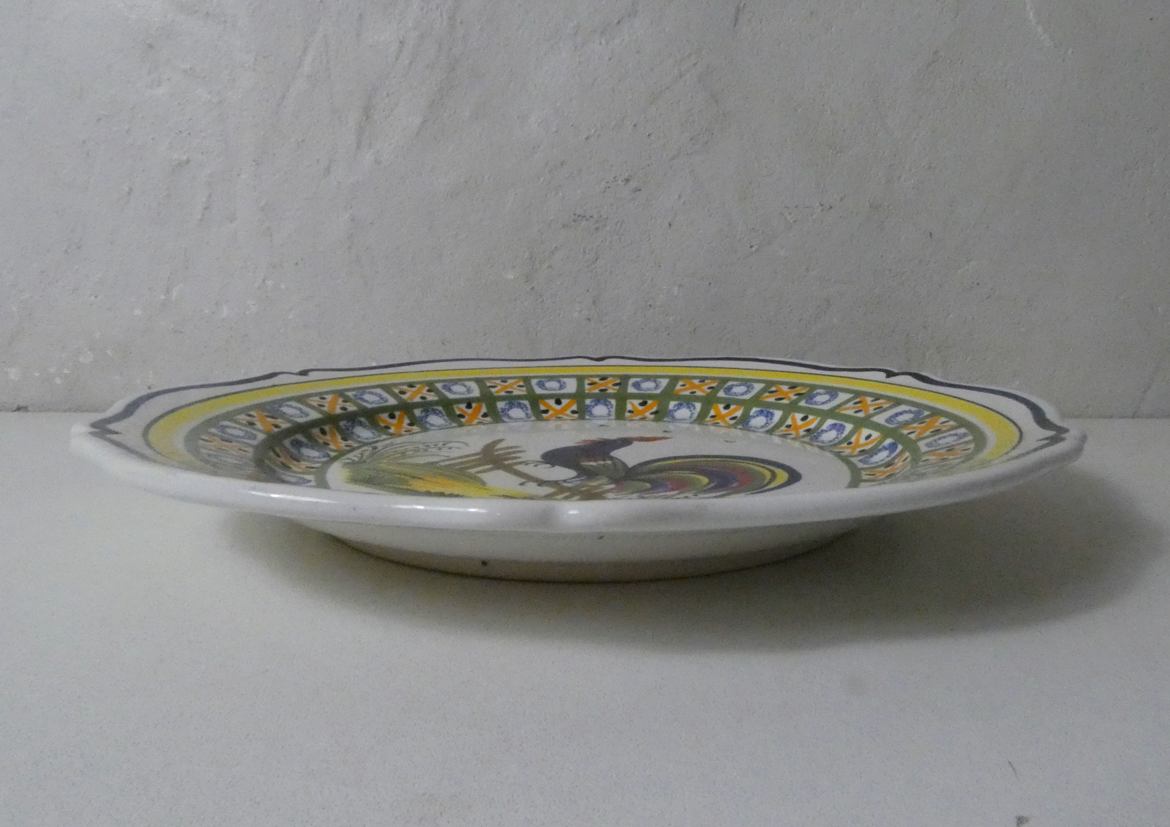Henriot Quimper flat plate rooster
