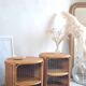 Pair of wicker bedside tables circa the 1970s.