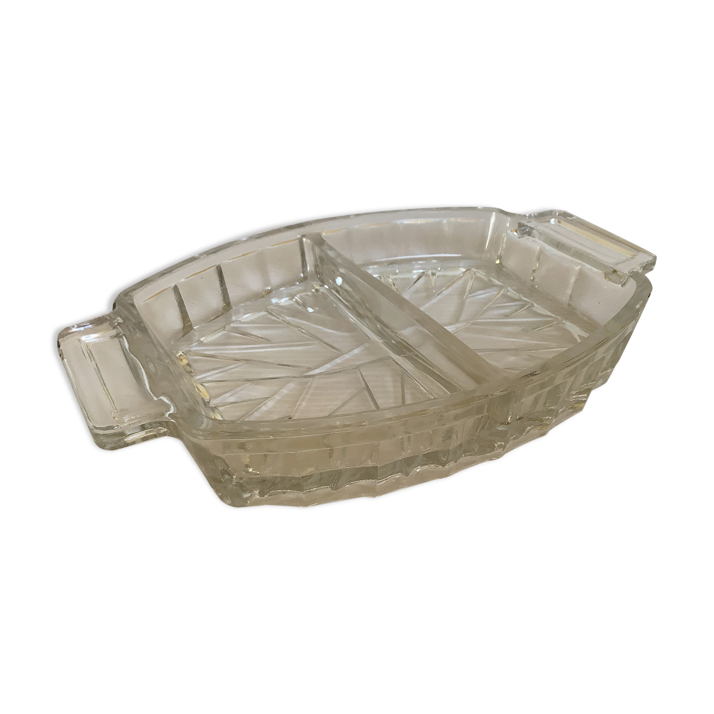 Thick moulded glass ramekin server