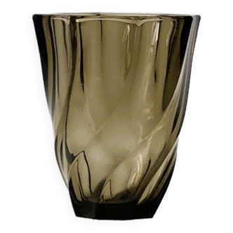 Smoked tourbillon vase glassware Luminarc d'Arques