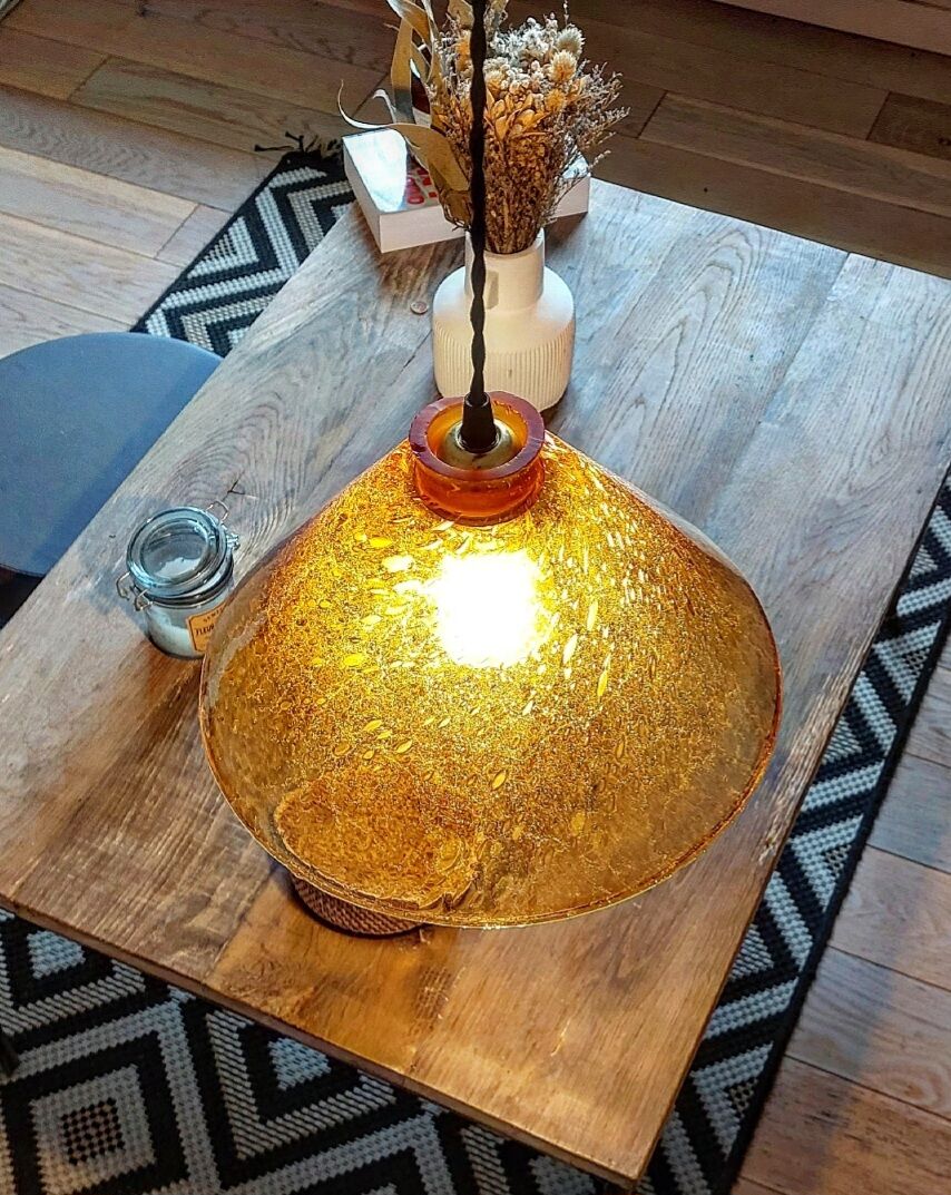 Suspension vintage ambrée